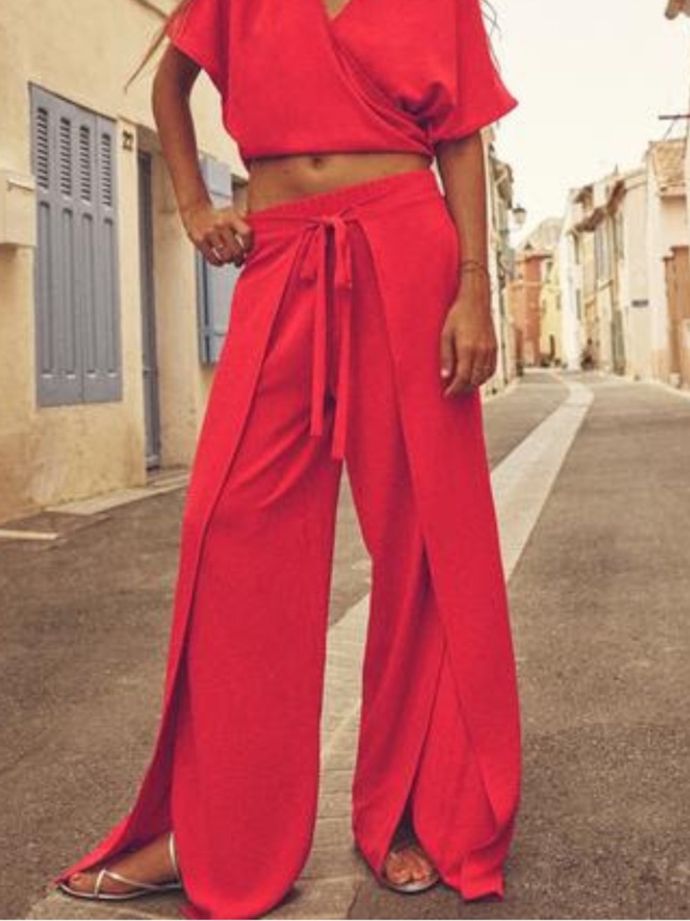 ZARA Fluid Pareo Pants Red